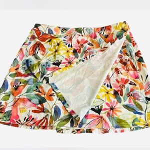 Rip Skirt Hawaii Wildflower Watercolor Wrap Skirt, Size S, Multi Colors